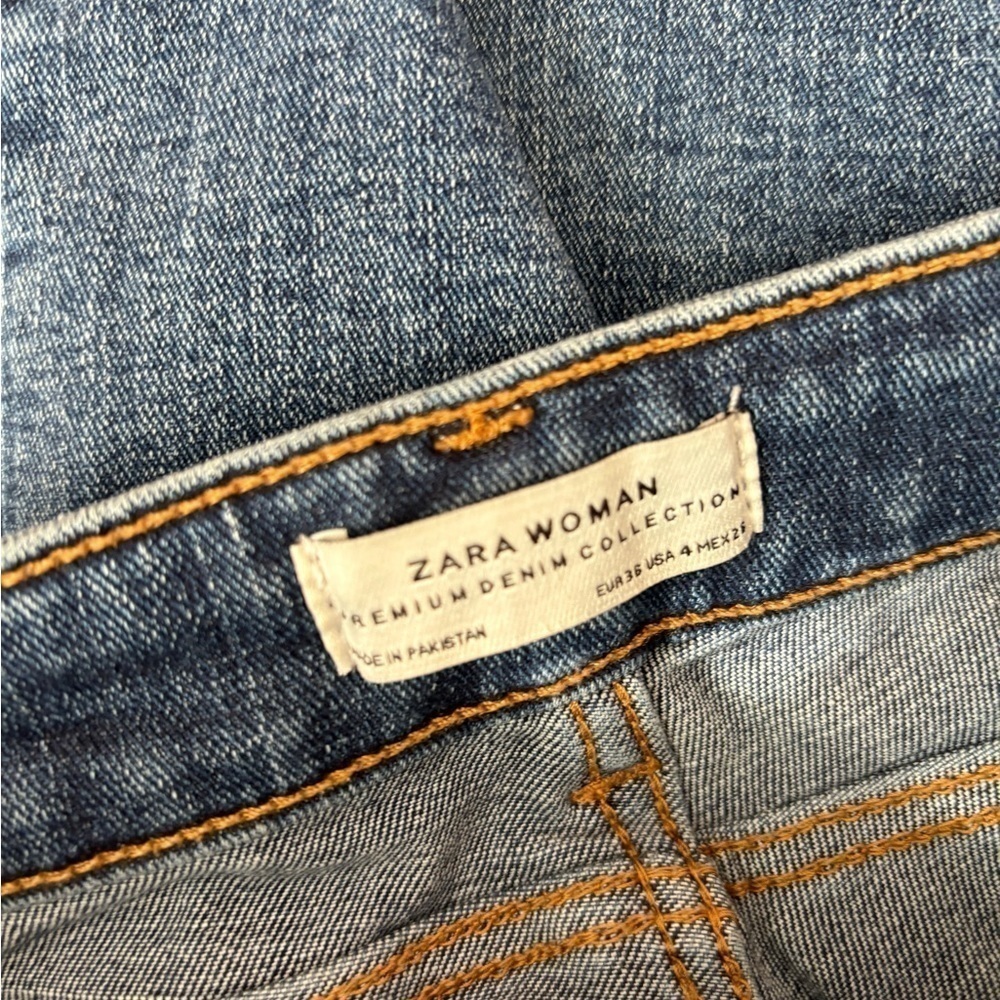 Zara Women Blue Washed High Rise Fly Zip Skinny Fit Casual Denim Jeans Size 4 - Picture 12 of 12